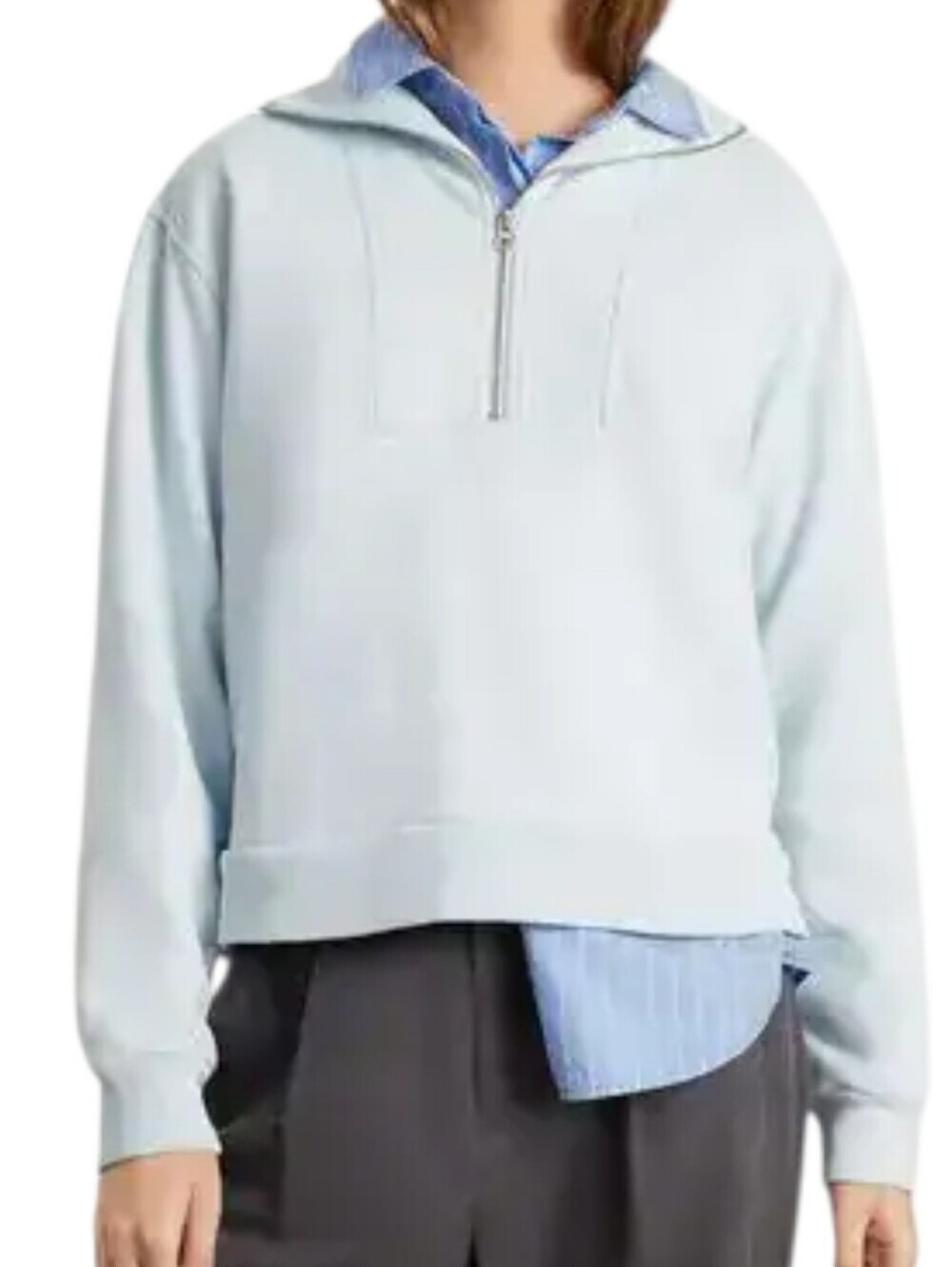 Everlane Re-Track Half Zip Sweatshirt Blue Womens Medium Athleisure